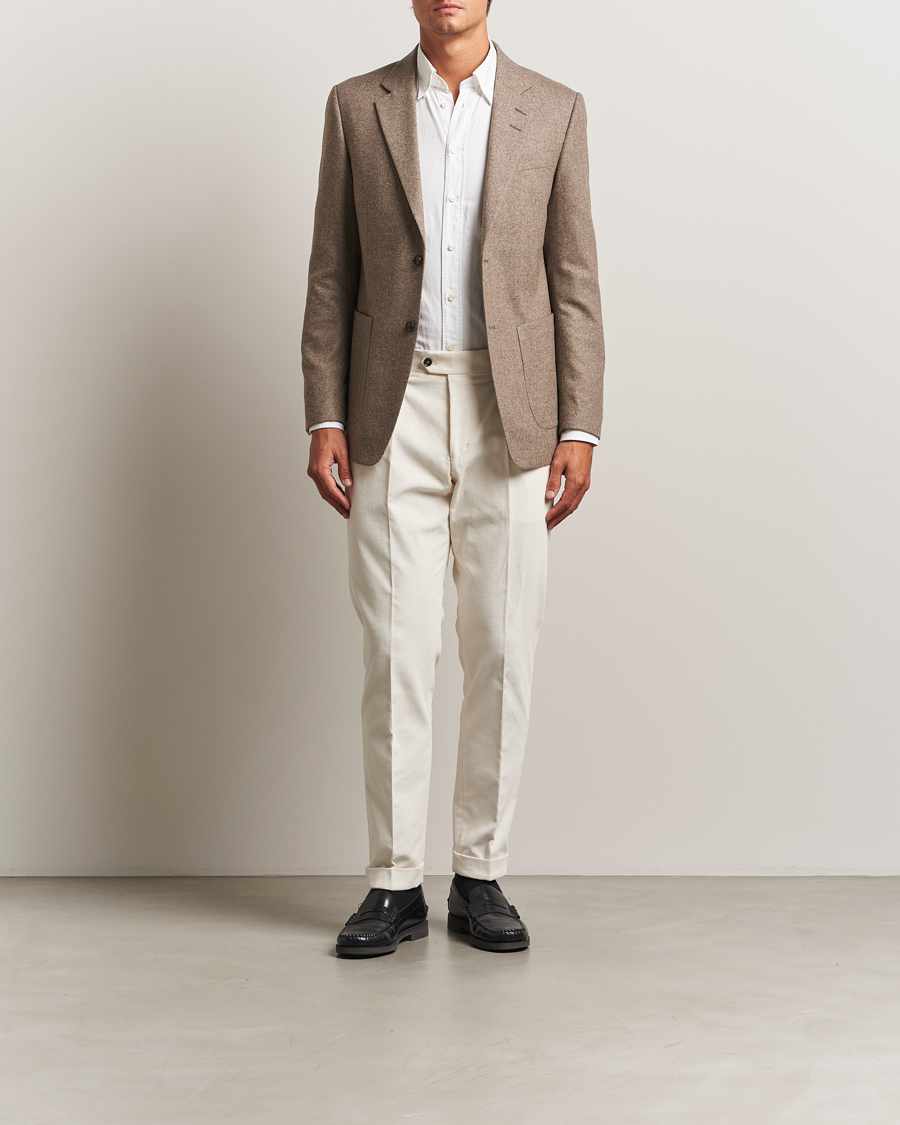 Herr | Byxor | Tiger of Sweden | Tenuta Pleated Corduroy Trousers Light Ivory