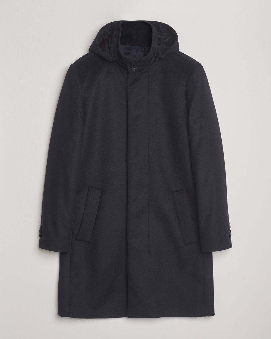 Herr | Jackor | Tiger of Sweden | Aleric Wool/Cashmere Hooded Coat Light Ink