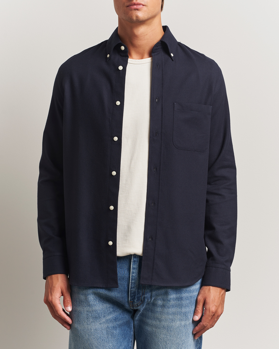 Herr | Skjortor | Tiger of Sweden | Bjorn Brushed Twill Shirt Blue Function