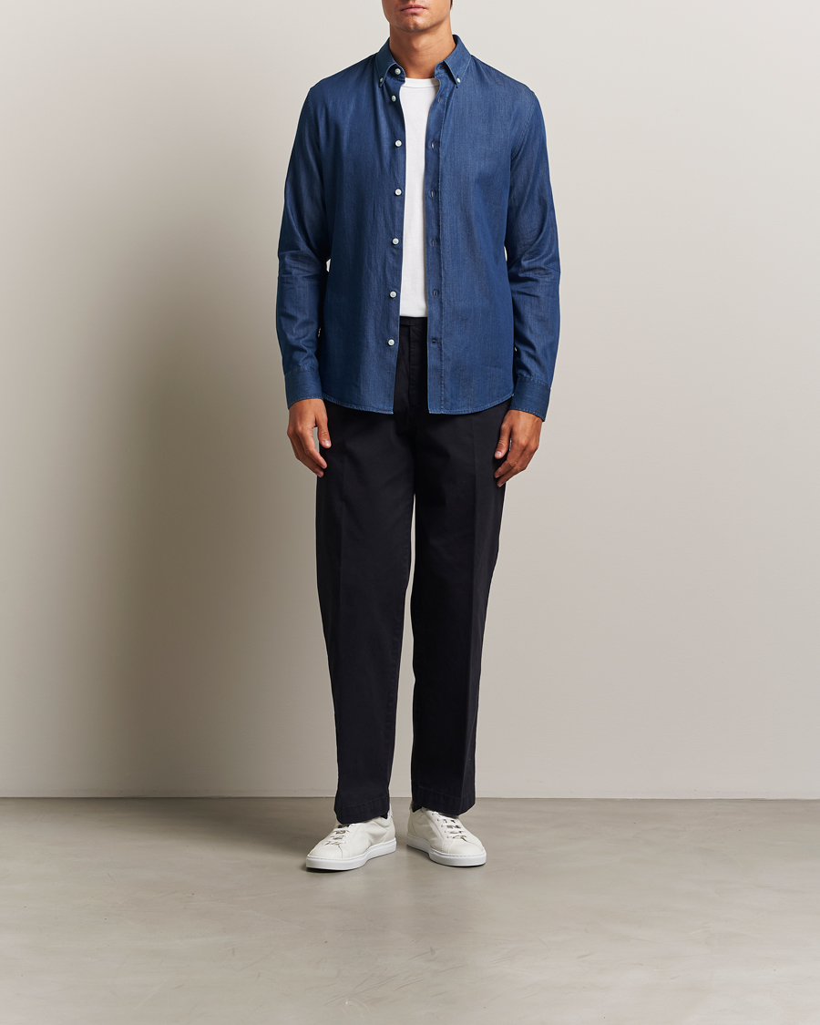 Herr | Skjortor | Tiger of Sweden | Adley Slim Fit Denim Shirt Medium Blue