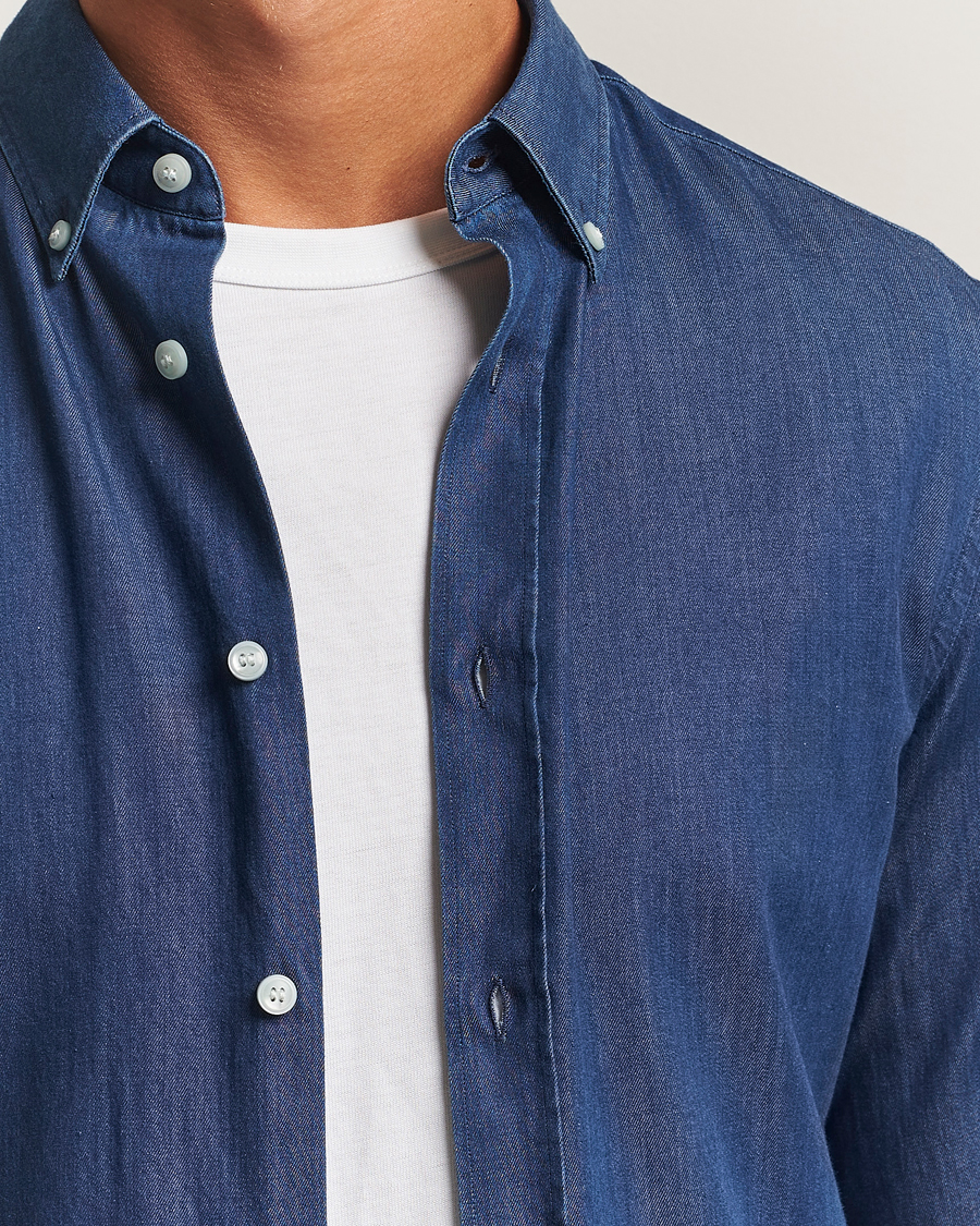 Herr | Skjortor | Tiger of Sweden | Adley Slim Fit Denim Shirt Medium Blue