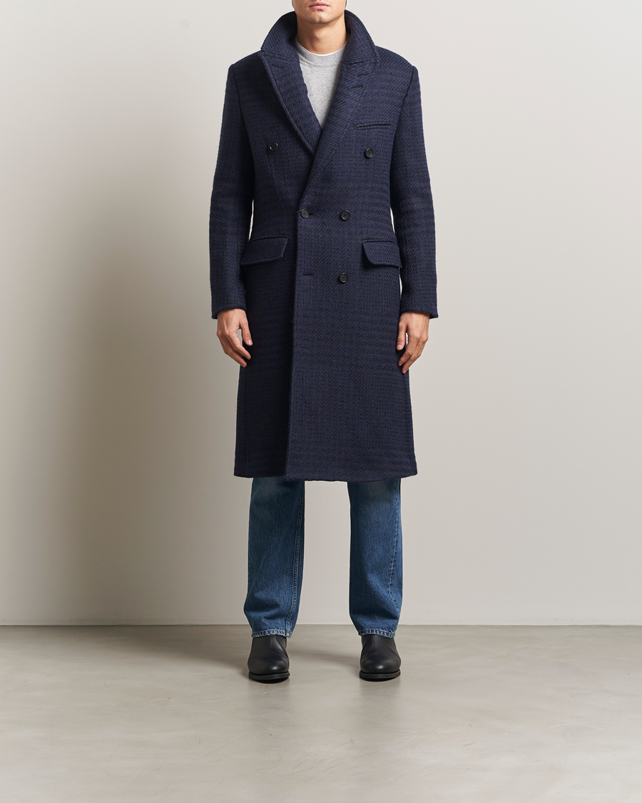 Herr | Jackor | Tiger of Sweden | Hennri Swedish Wool Double Breasted Coat Light Ink