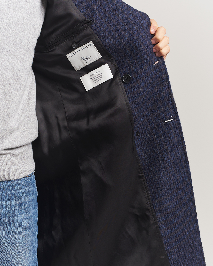 Herr | Jackor | Tiger of Sweden | Hennri Swedish Wool Double Breasted Coat Light Ink