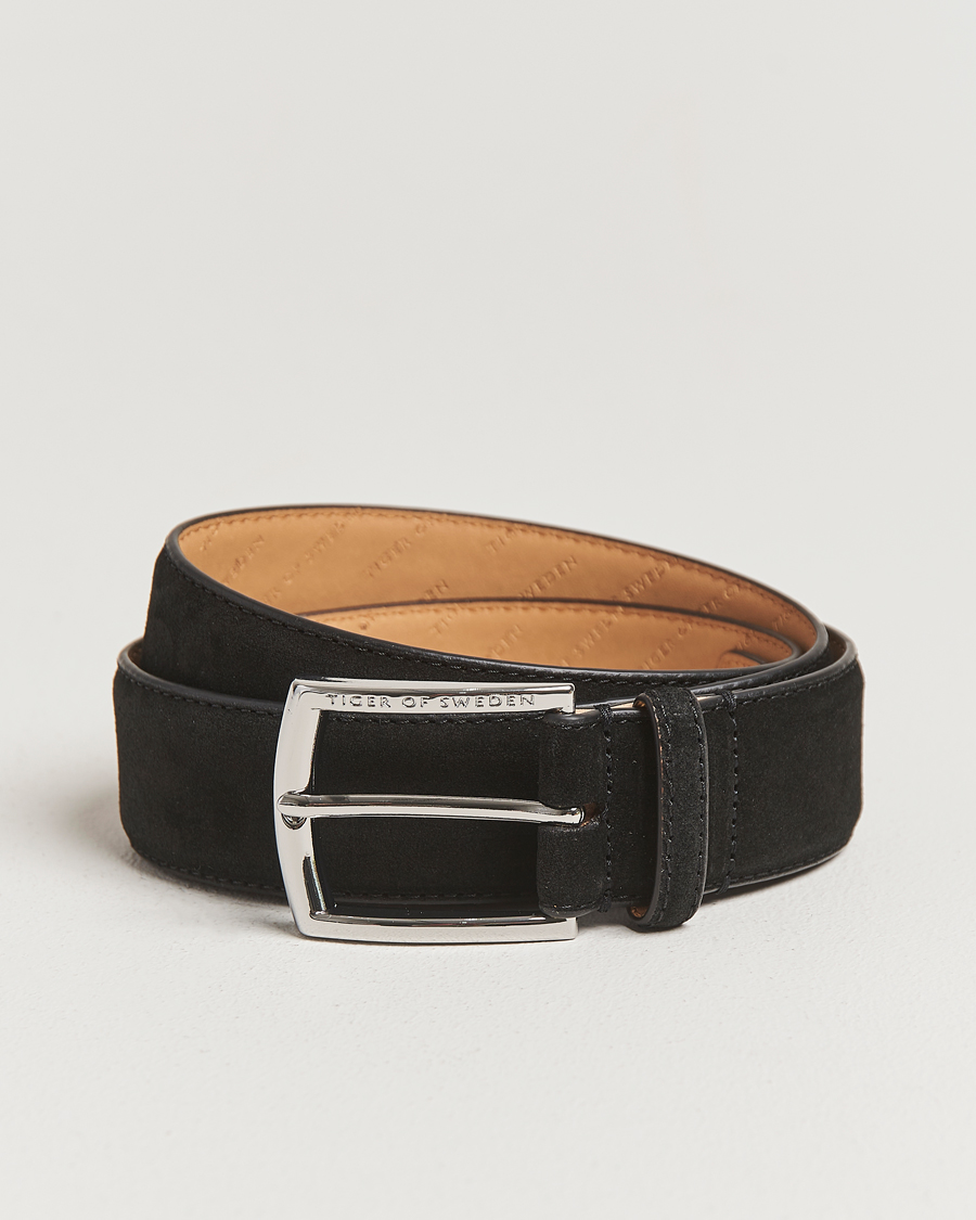 Herr | Bälten | Tiger of Sweden | Bergstroms Suede Belt Black