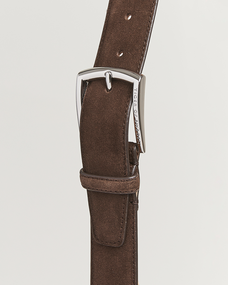 Herr | Bälten | Tiger of Sweden | Bergstroms Suede Belt Dark Brown