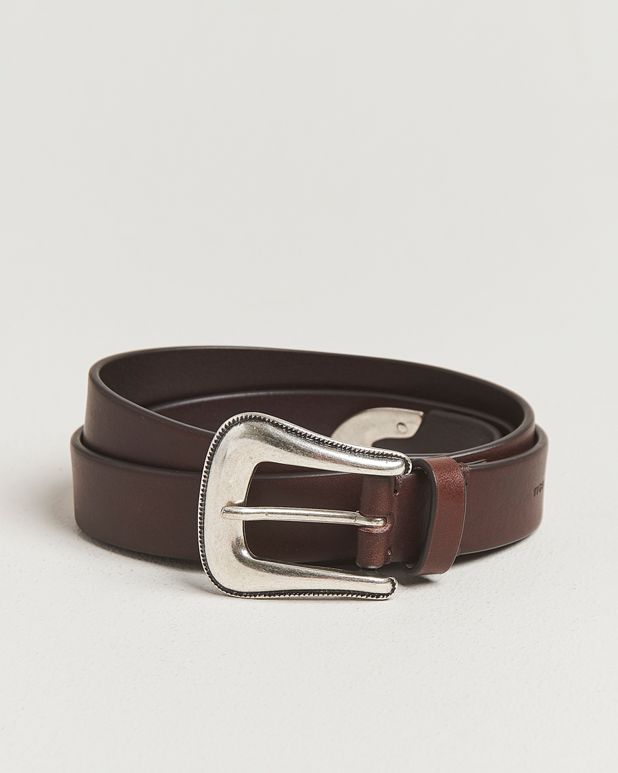 Herr | Bälten | Tiger of Sweden | Ecus Western Leather Belt Dark Brown