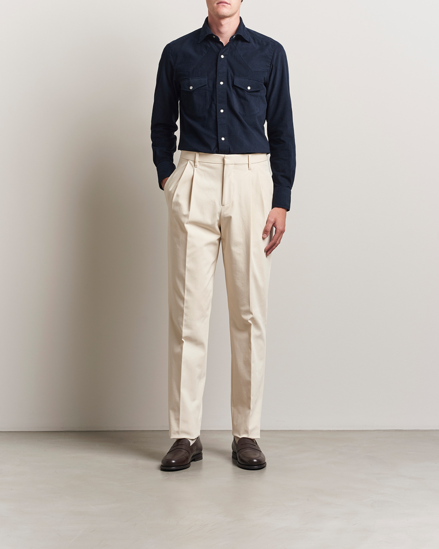 Herr | Skjortor | 100Hands | Western Cord Shirt Navy