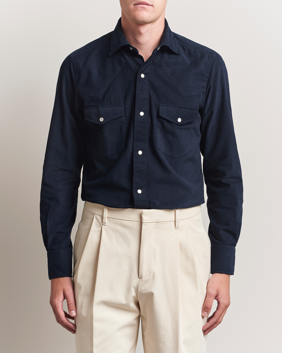 Herr | Skjortor | 100Hands | Western Cord Shirt Navy