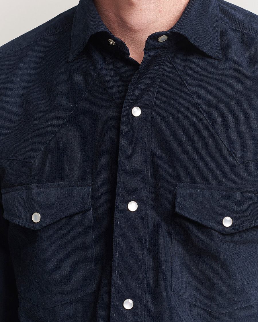Herr | Skjortor | 100Hands | Western Cord Shirt Navy
