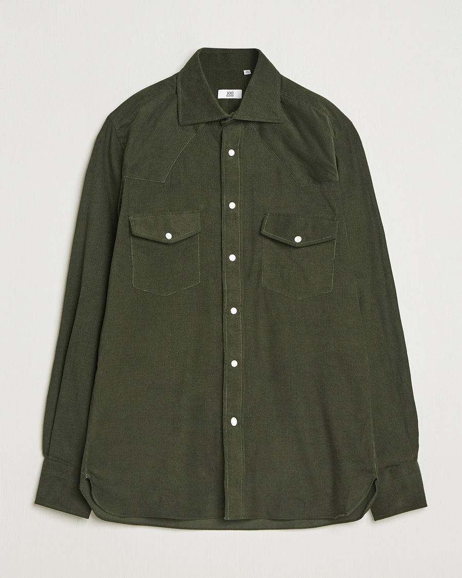 Herr | Skjortor | 100Hands | Western Cord Shirt Olive
