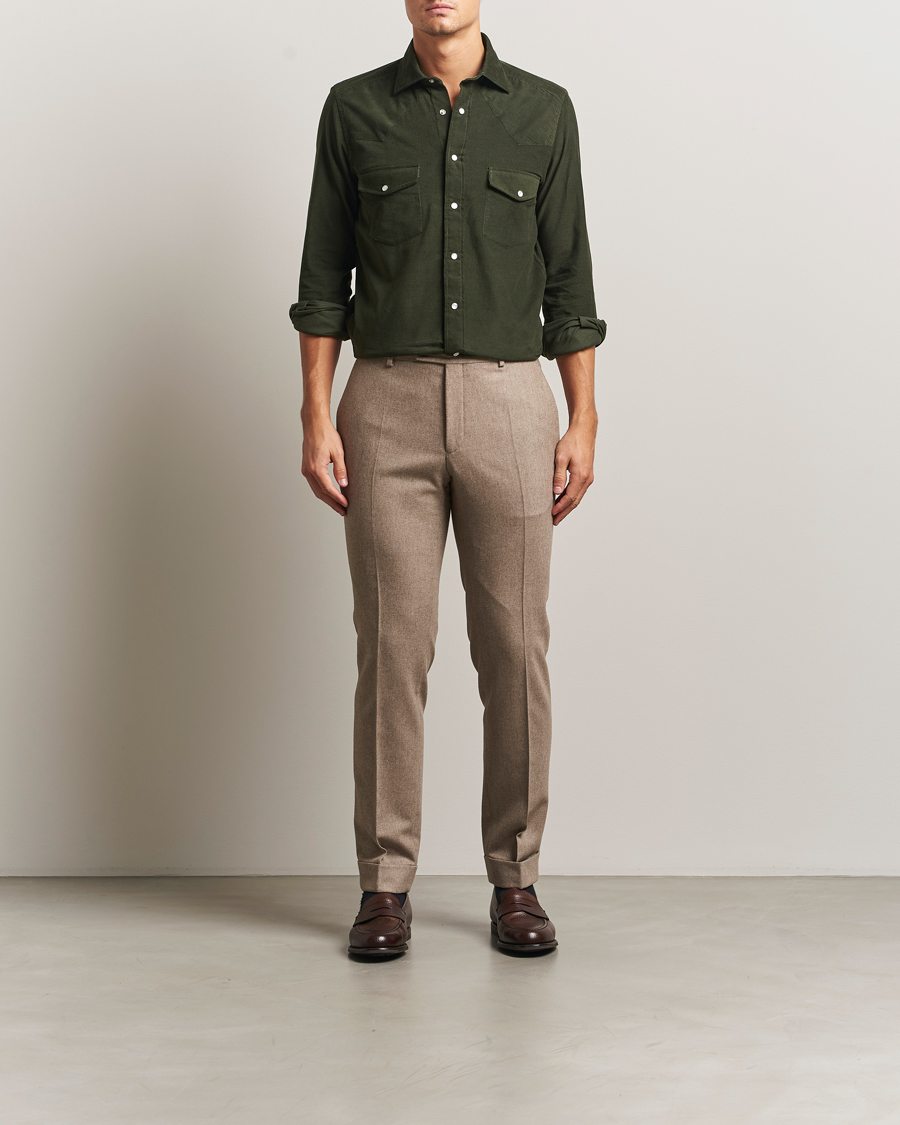 Herr | Skjortor | 100Hands | Western Cord Shirt Olive