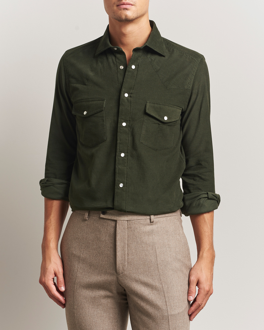 Herr | Skjortor | 100Hands | Western Cord Shirt Olive