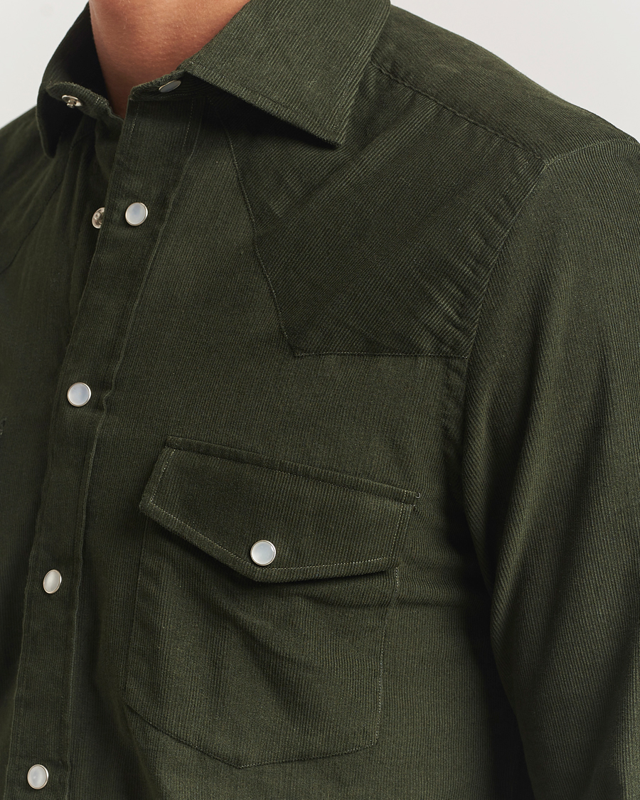 Herr | Skjortor | 100Hands | Western Cord Shirt Olive
