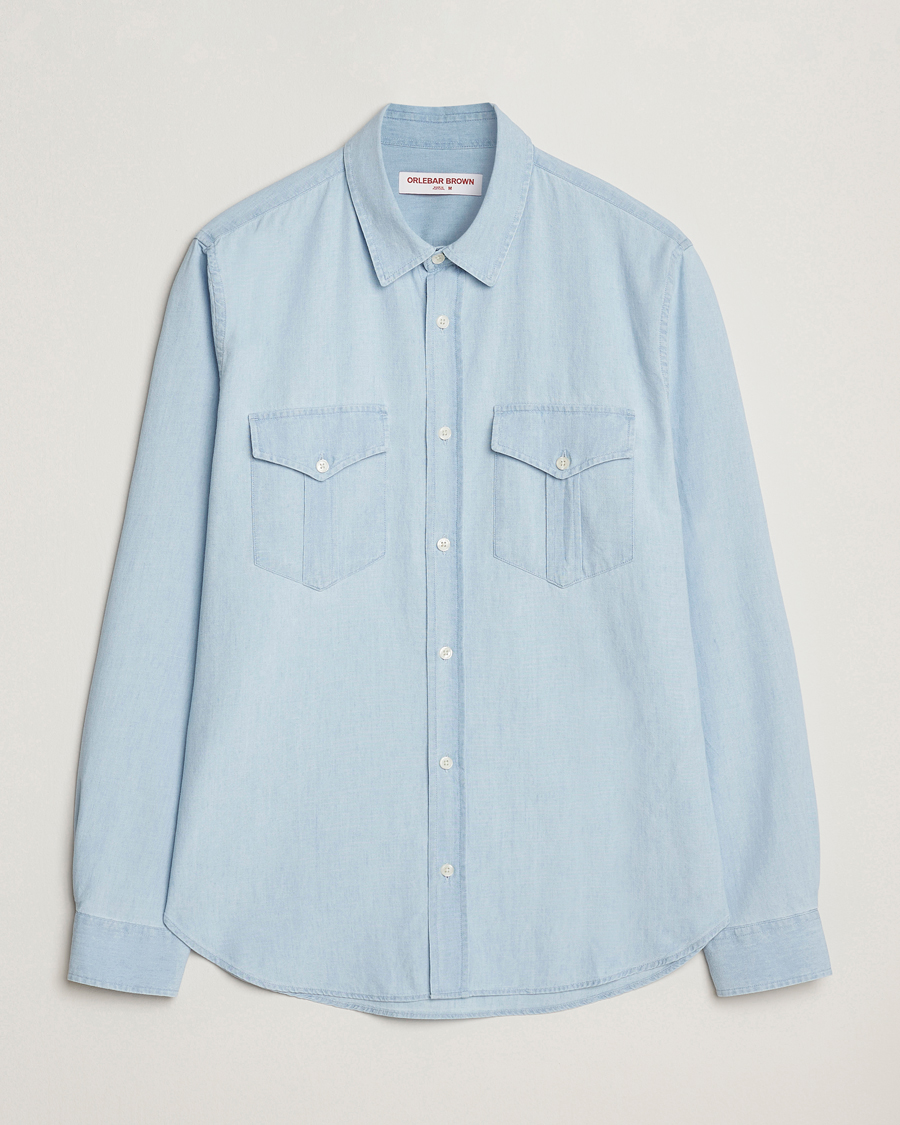 Herr | Skjortor | Orlebar Brown | Colburn Chambray Pocket Shirt Wave Blue