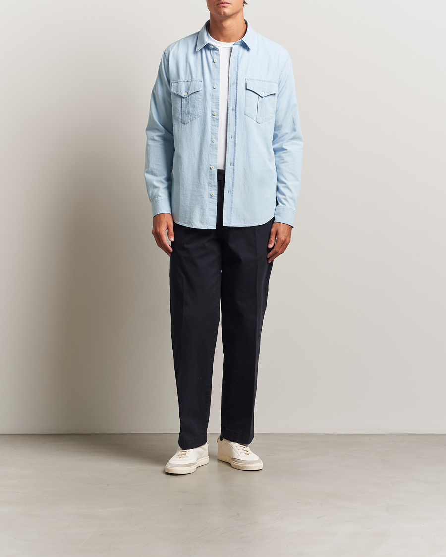 Herr | Skjortor | Orlebar Brown | Colburn Chambray Pocket Shirt Wave Blue
