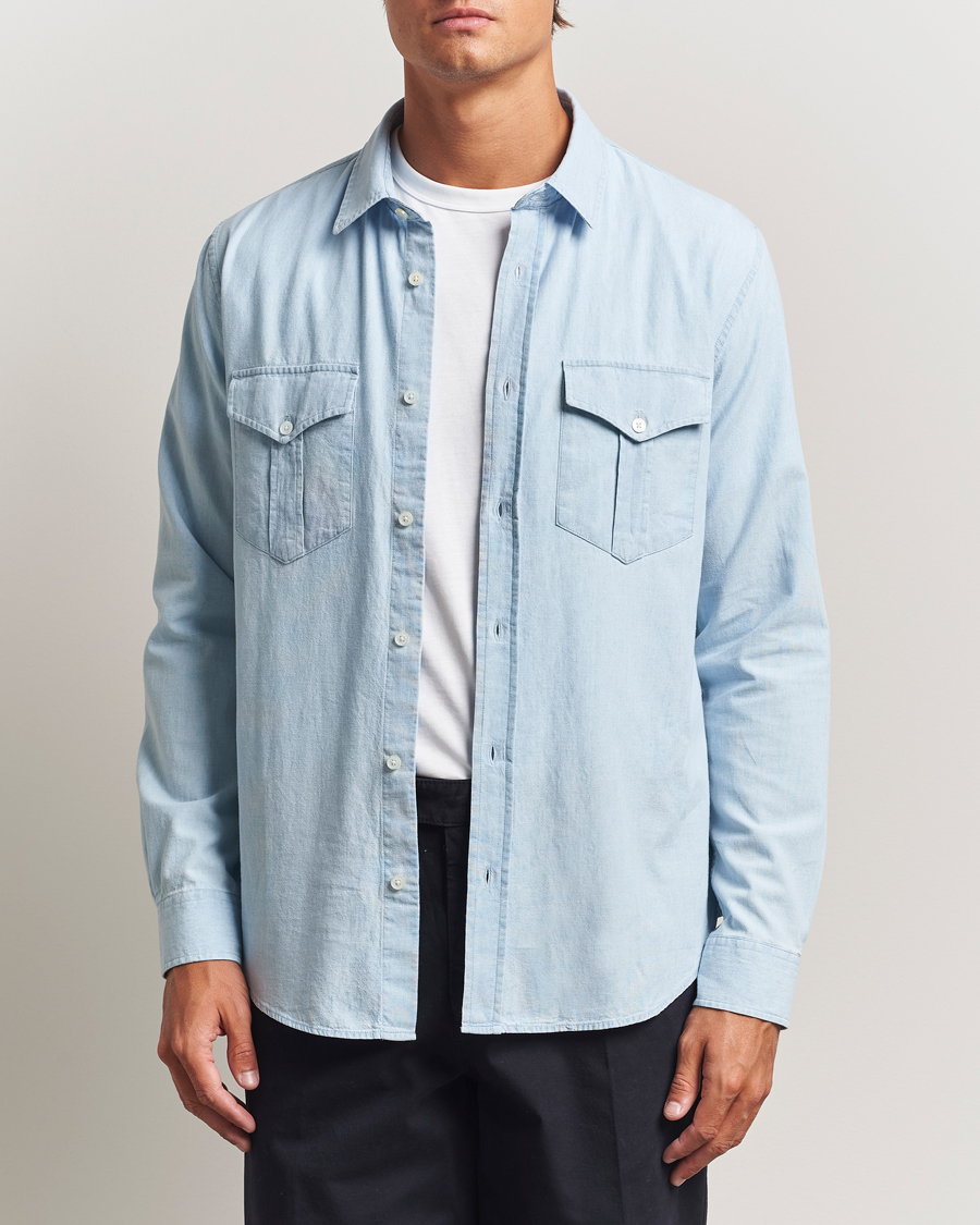 Herr | Skjortor | Orlebar Brown | Colburn Chambray Pocket Shirt Wave Blue