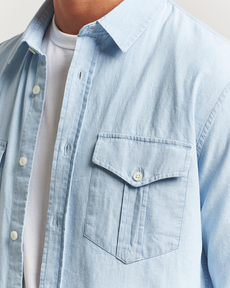 Herr | Skjortor | Orlebar Brown | Colburn Chambray Pocket Shirt Wave Blue