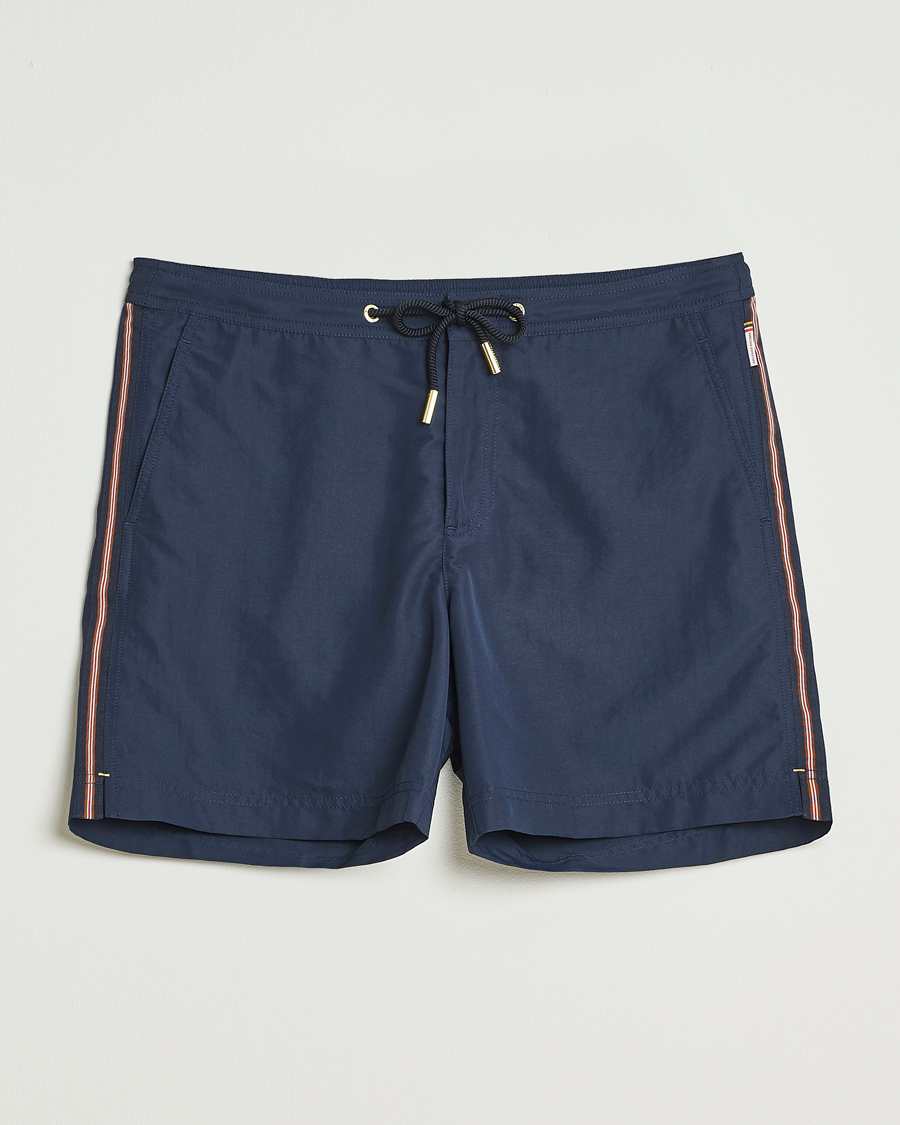 Herr | Badbyxor | Orlebar Brown | Bulldog Drawcord Stripe Swimshorts Night Iris