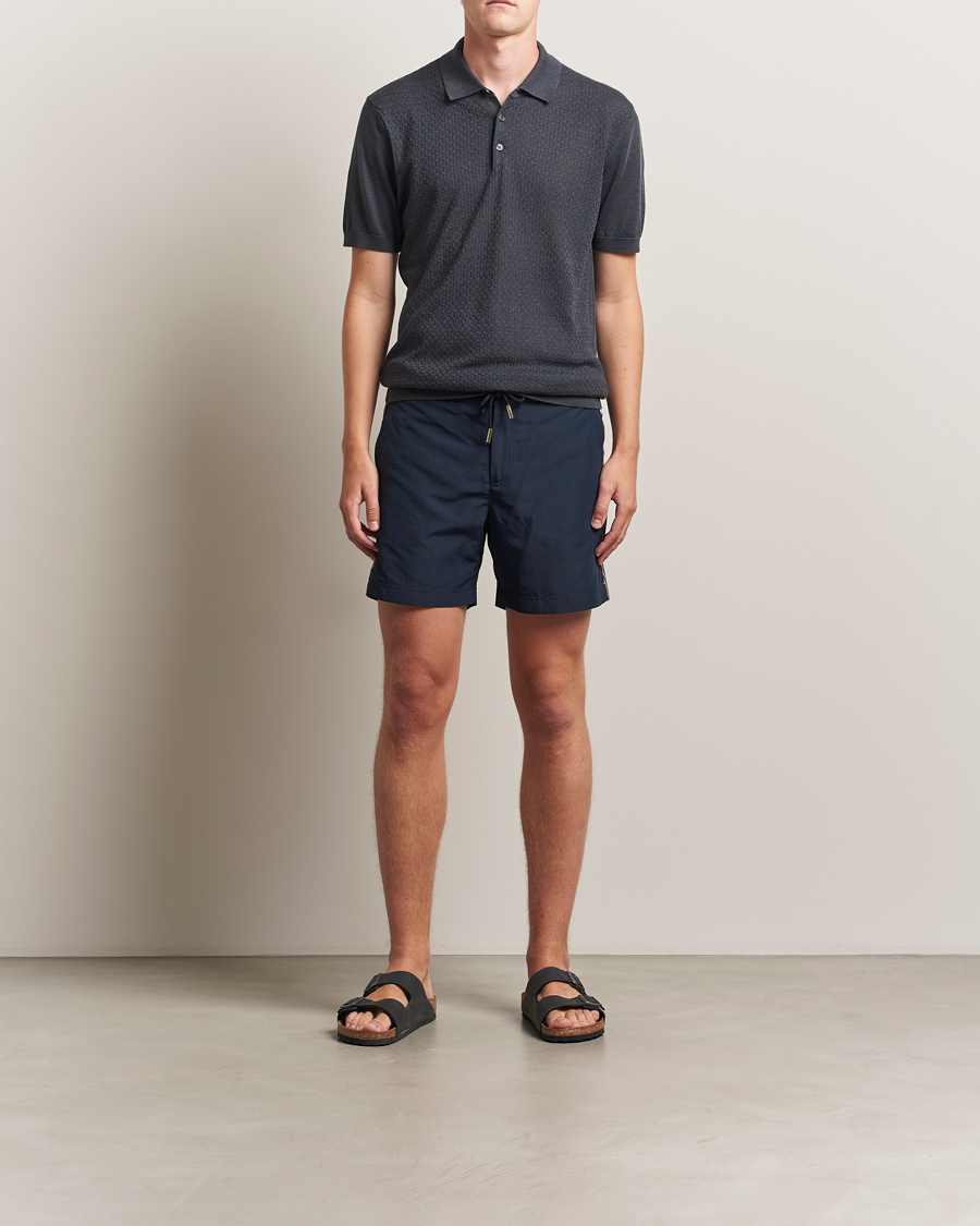 Herr | Badbyxor | Orlebar Brown | Bulldog Drawcord Stripe Swimshorts Night Iris