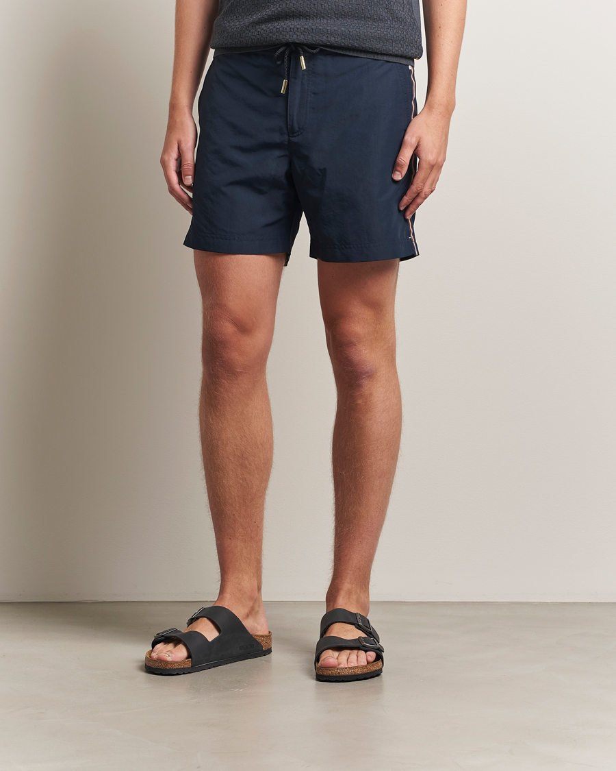 Herr | Badbyxor | Orlebar Brown | Bulldog Drawcord Stripe Swimshorts Night Iris