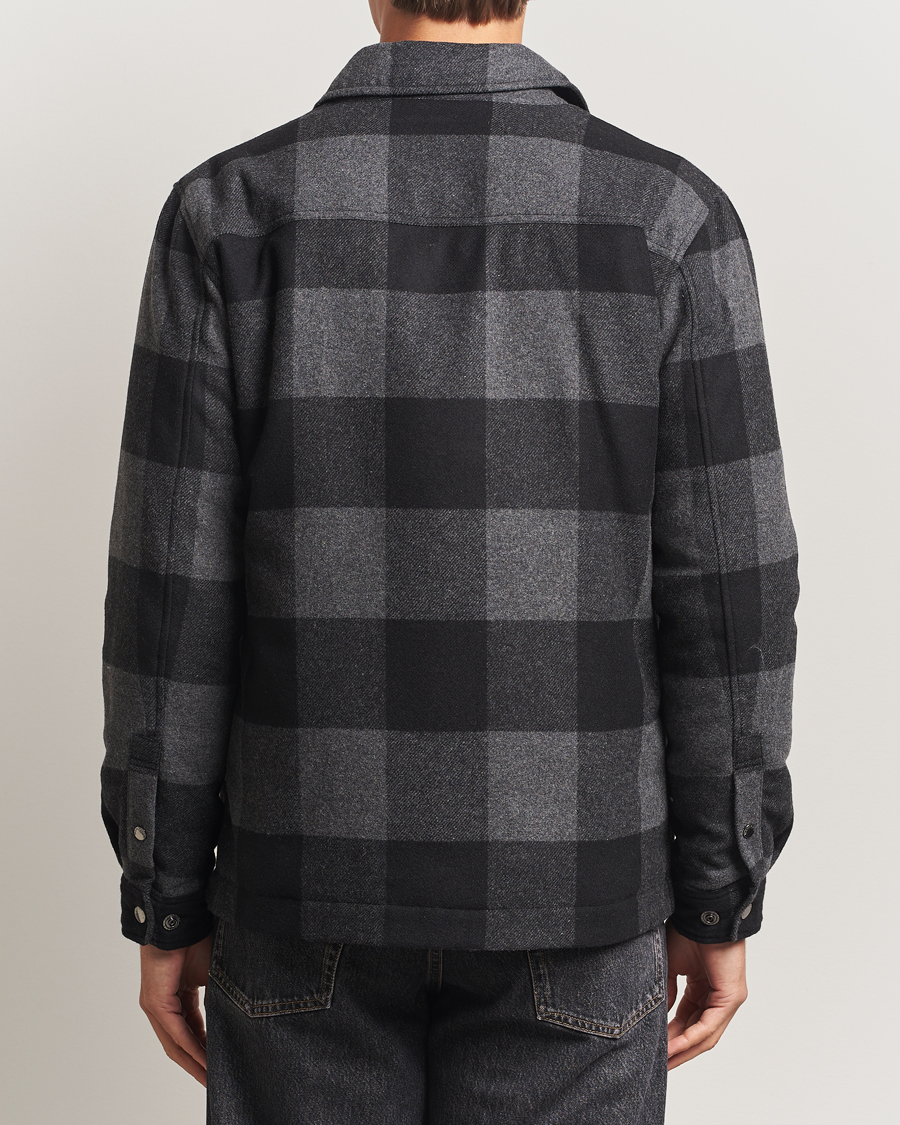 Herr | Jackor | Woolrich | Alaskan Melton Wool Shirt Jacket Charcoal Buffalo