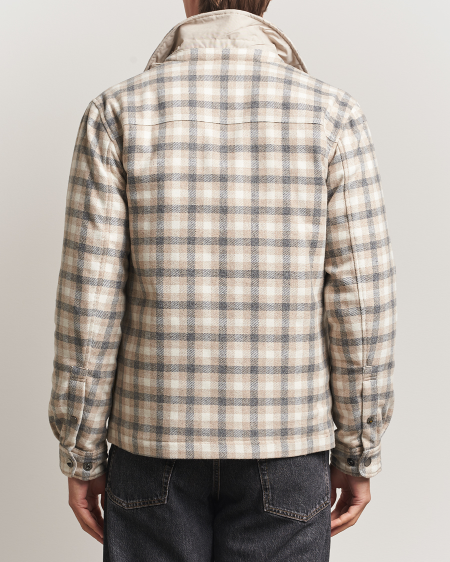 Herr | Jackor | Woolrich | Alaskan Melton Wool Shirt Jacket Oatmeal Check