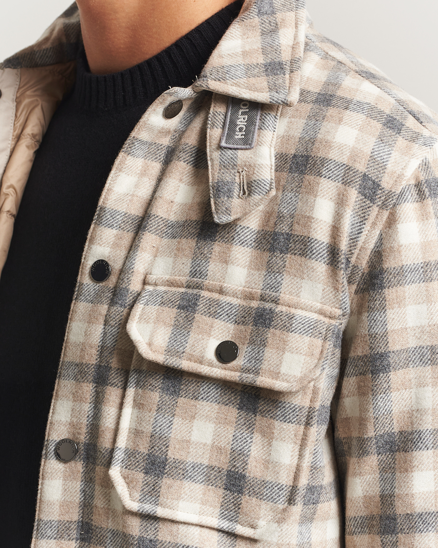 Herr | Jackor | Woolrich | Alaskan Melton Wool Shirt Jacket Oatmeal Check