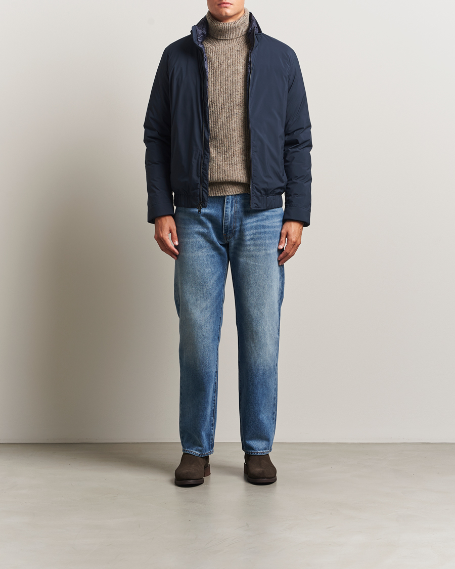 Herr | Jackor | Woolrich | Cloud Lewis Bomber Melton Blue