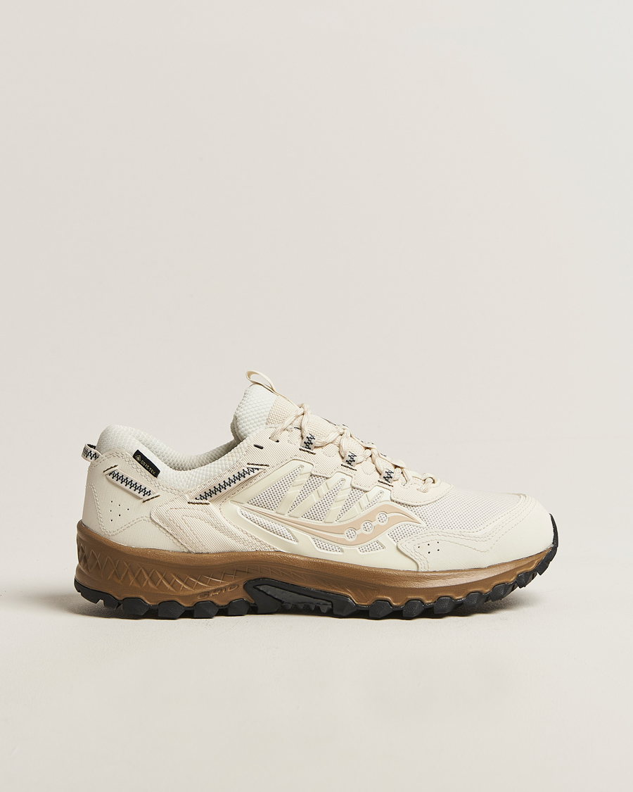 Herr | Trail Sneakers | Saucony | Grid Peak Gore-Tex Trail Sneaker Ivory/Gold
