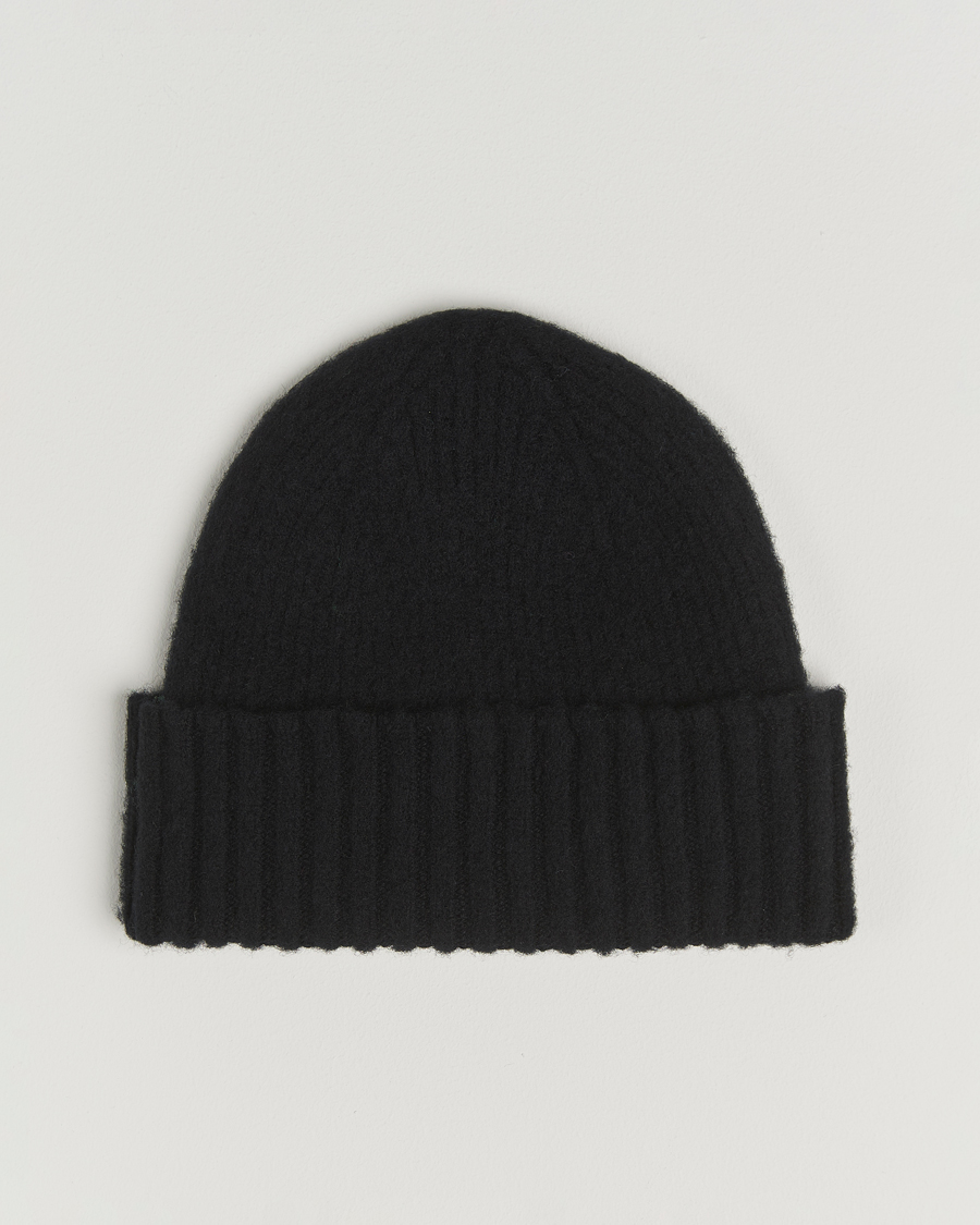Herr | Mössor | Robert Mackie | Rona Ribbed Shaggy Lambswool Beanie Black
