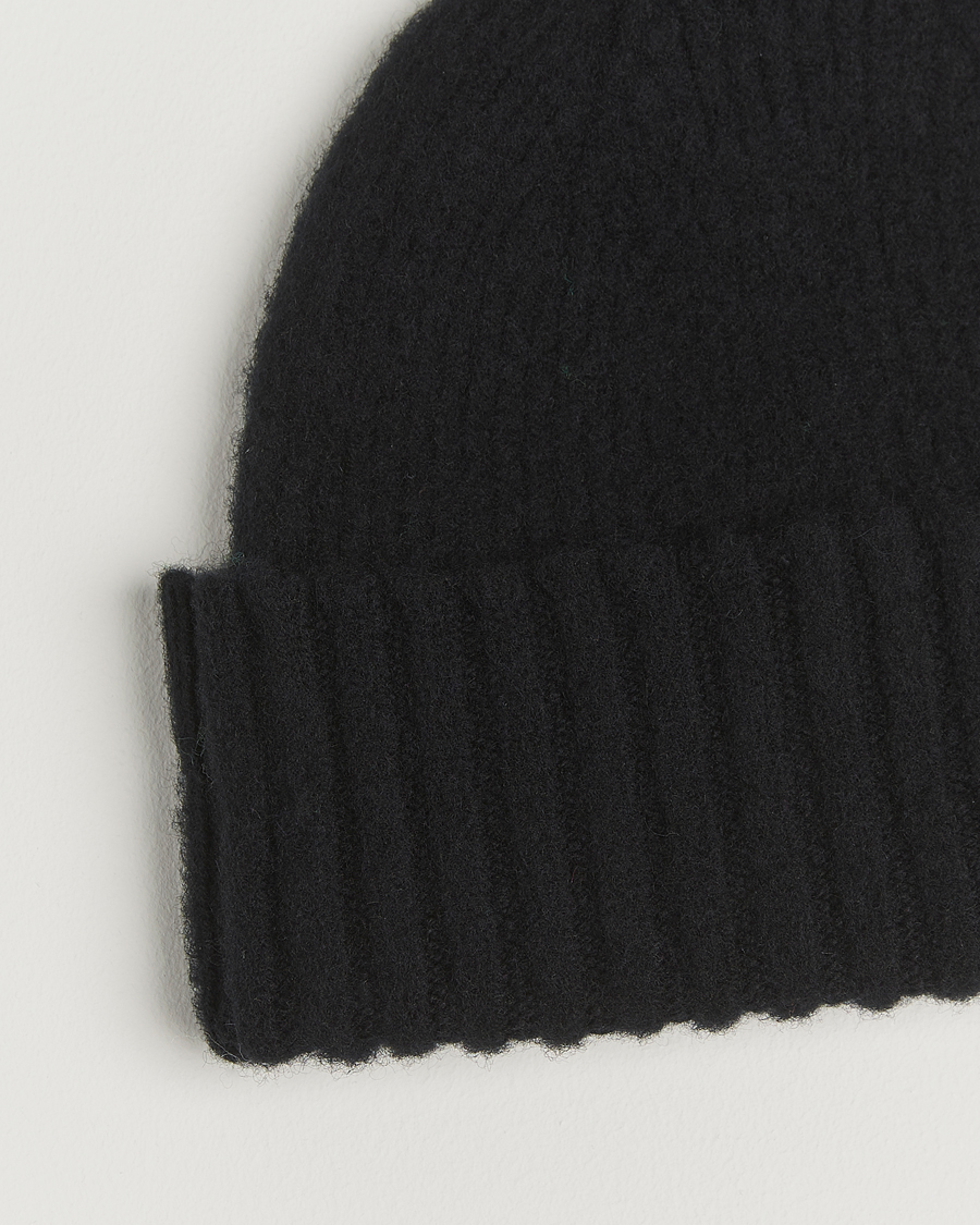 Herr | Mössor | Robert Mackie | Rona Ribbed Shaggy Lambswool Beanie Black