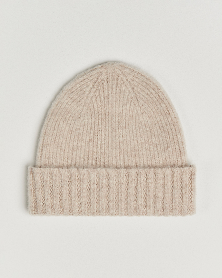 Herr | Mössor | Robert Mackie | Rona Ribbed Shaggy Lambswool Beanie White