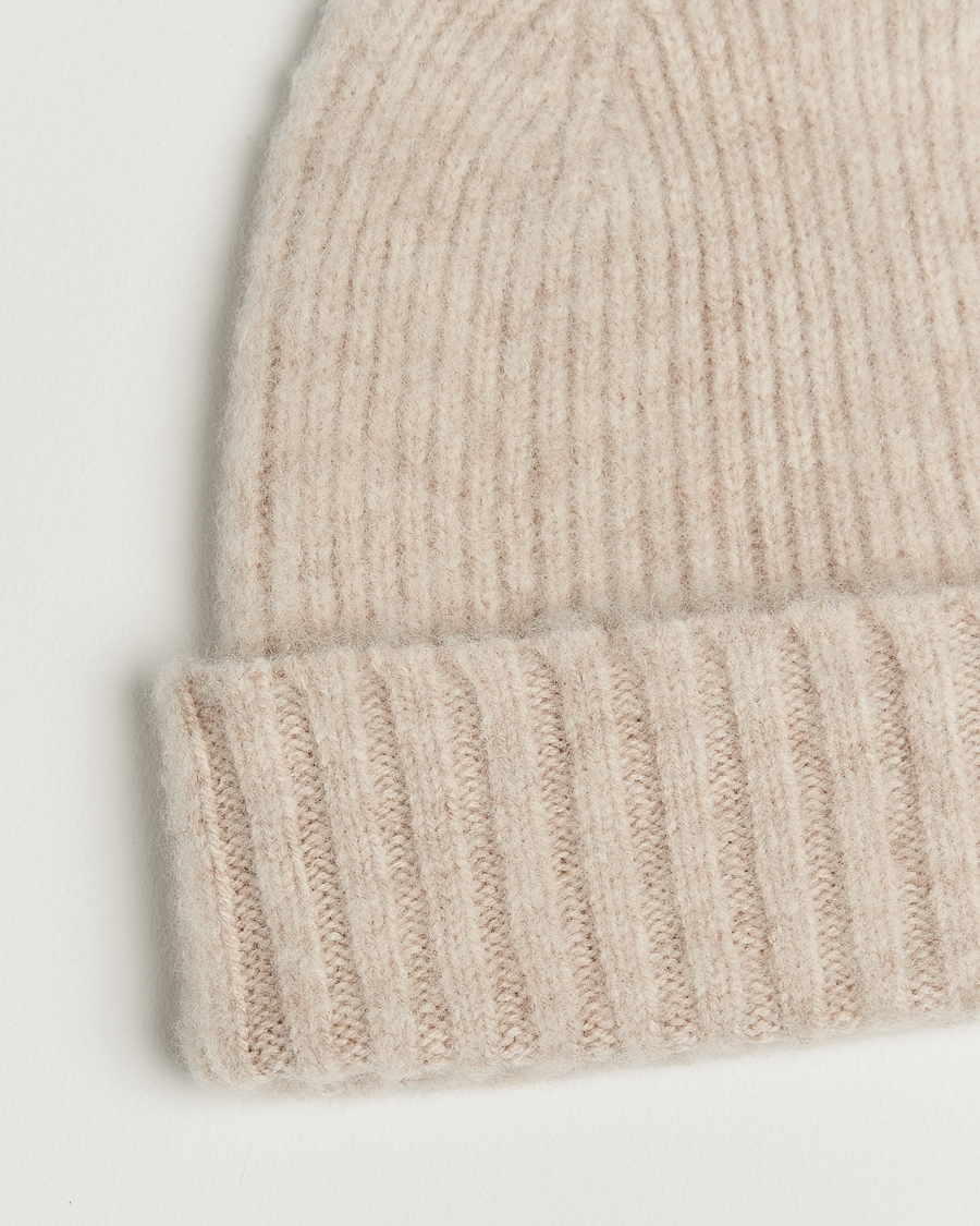 Herr | Mössor | Robert Mackie | Rona Ribbed Shaggy Lambswool Beanie White