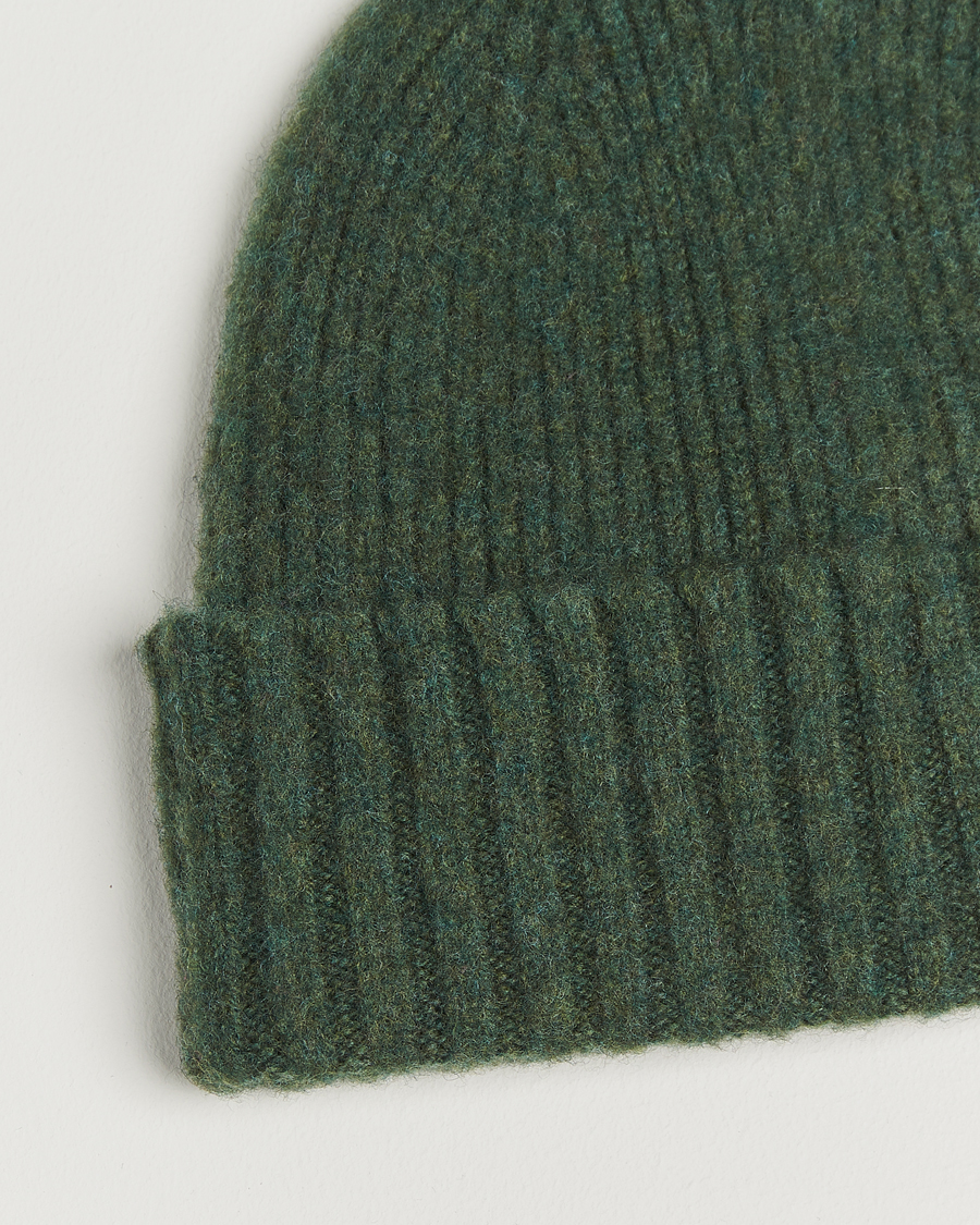 Herr | Mössor | Robert Mackie | Rona Ribbed Shaggy Lambswool Beanie Green