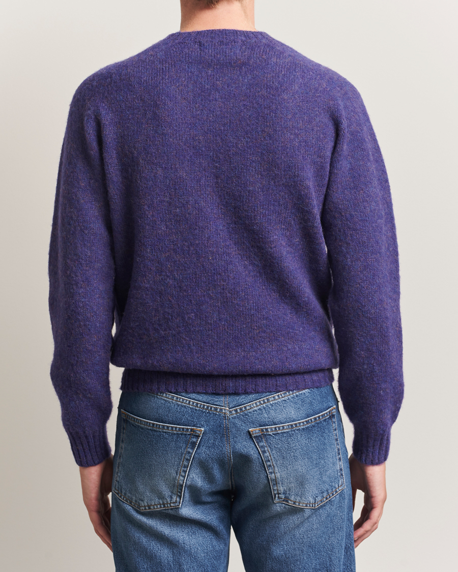 Herr | Tröjor | Harley Of Scotland | Brushed Supersoft Lambswool Crewneck Iris