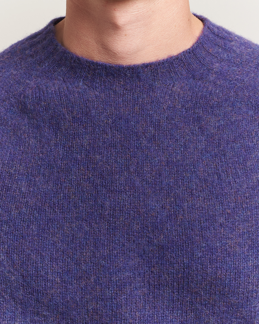 Herr | Tröjor | Harley Of Scotland | Brushed Supersoft Lambswool Crewneck Iris