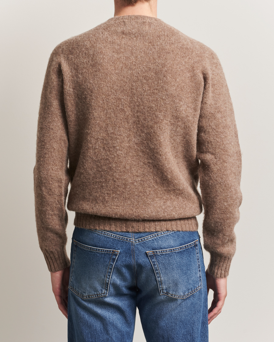 Herr | Tröjor | Harley Of Scotland | Brushed Supersoft Lambswool Crewneck Tundra