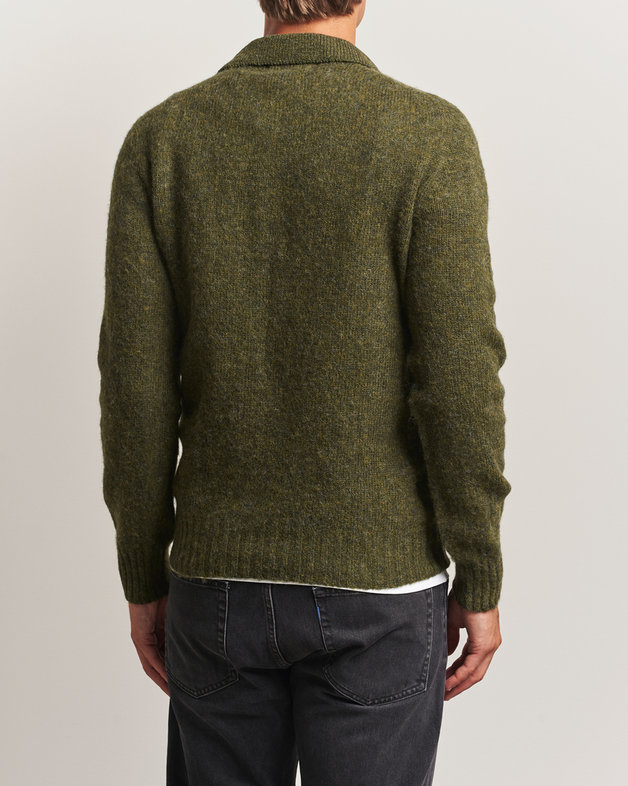 Herr | Tröjor | Harley Of Scotland | Brushed Supersoft Lambswool Polo Scots Pine