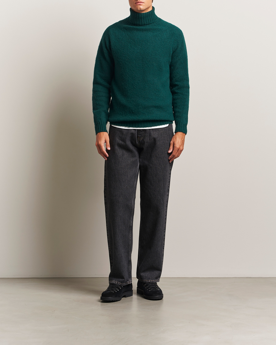 Herr | Tröjor | Harley Of Scotland | Brushed Supersoft Lambswool Rollneck Tartan