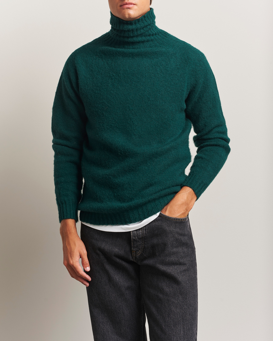 Herr | Tröjor | Harley Of Scotland | Brushed Supersoft Lambswool Rollneck Tartan