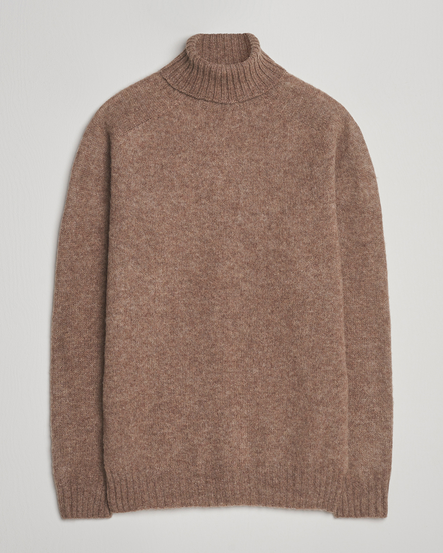 Herr | Tröjor | Harley Of Scotland | Brushed Supersoft Lambswool Rollneck Tundra