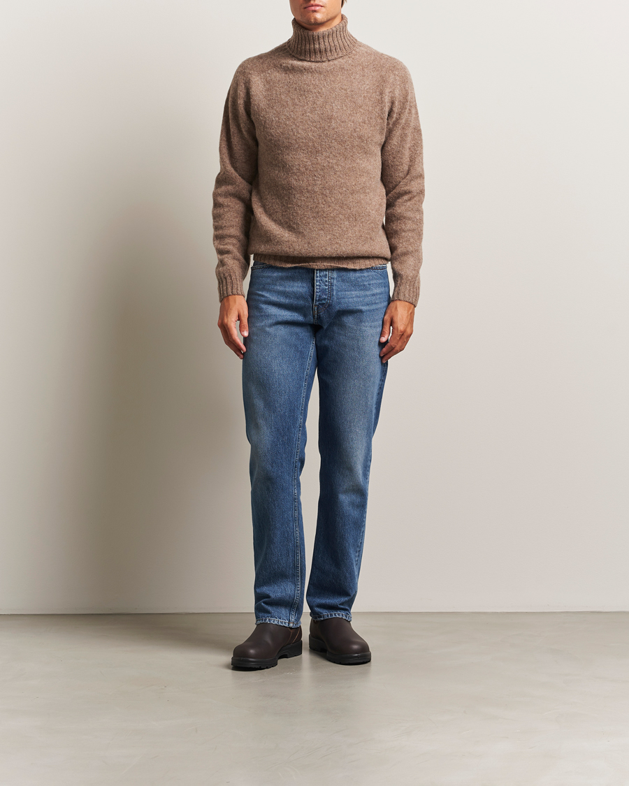 Herr | Tröjor | Harley Of Scotland | Brushed Supersoft Lambswool Rollneck Tundra
