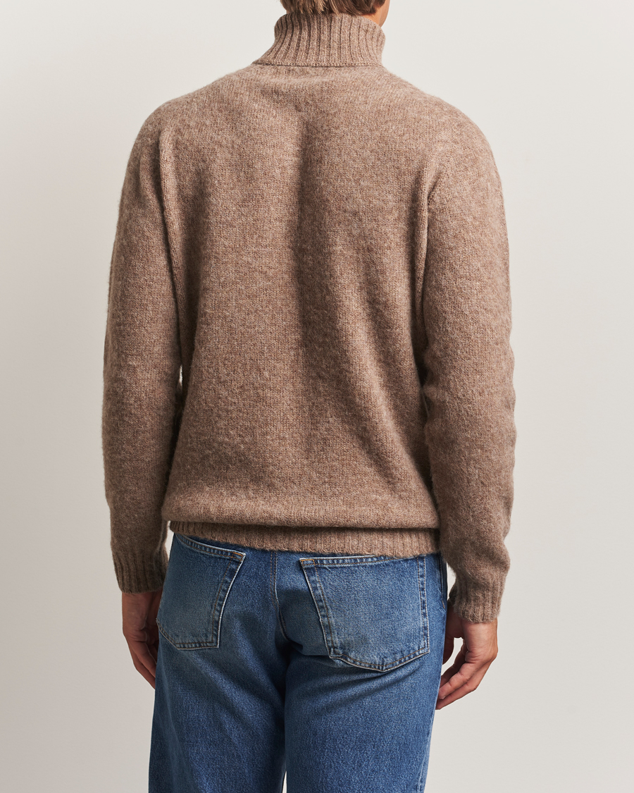 Herr | Tröjor | Harley Of Scotland | Brushed Supersoft Lambswool Rollneck Tundra