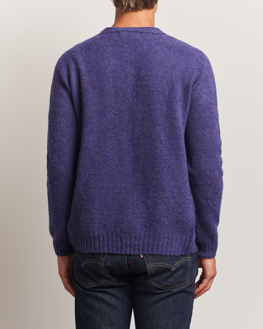 Herr | Tröjor | Harley Of Scotland | Brushed Supersoft Lambswool Cardigan Iris