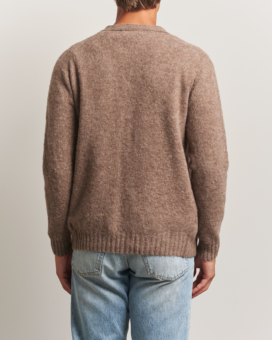 Herr | Tröjor | Harley Of Scotland | Brushed Supersoft Lambswool Cardigan Tundra