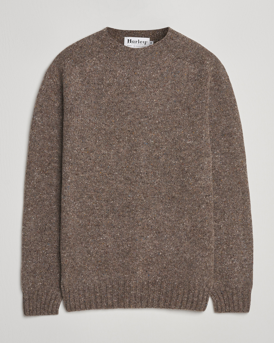 Herr | Tröjor | Harley Of Scotland | Donegal Wool Crewneck Brown