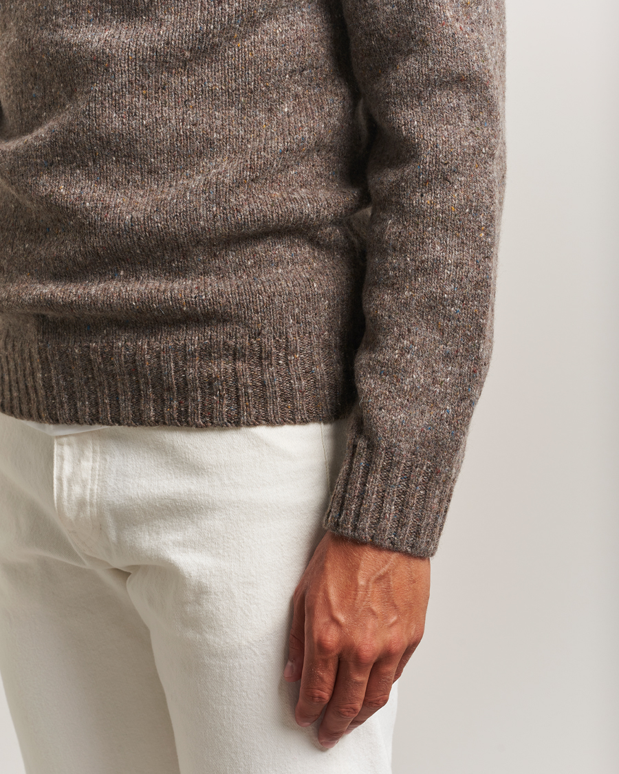 Herr | Tröjor | Harley Of Scotland | Donegal Wool Crewneck Brown