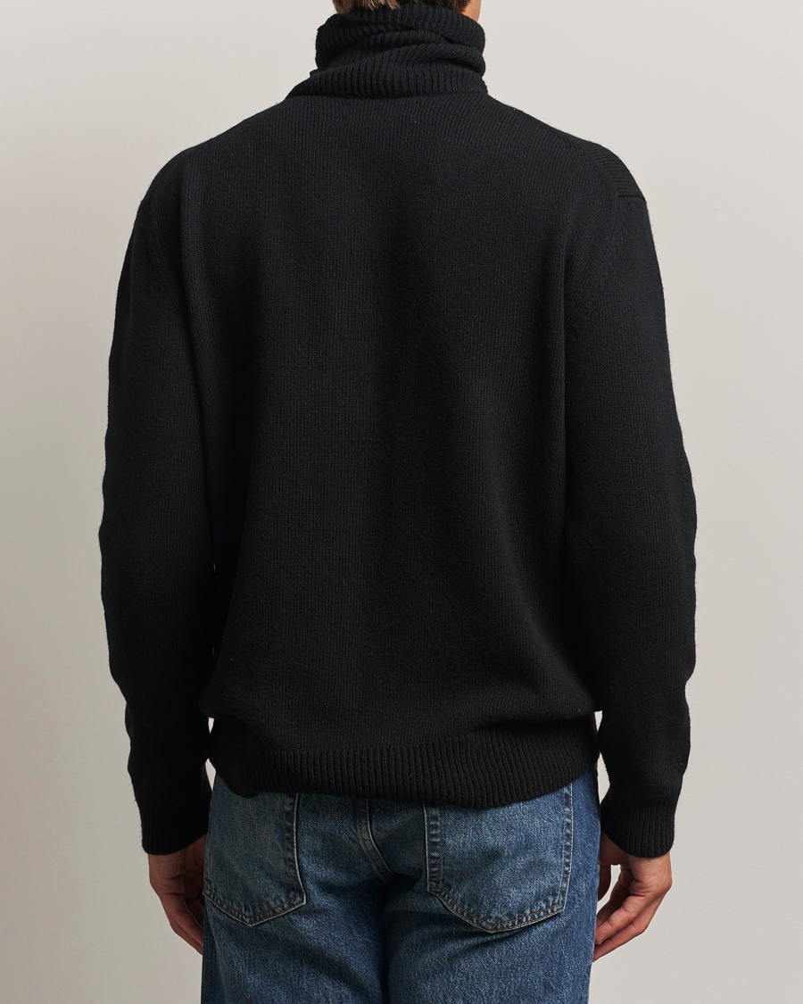 Herr | Tröjor | Baracuta | Flag Logo Wool Turtleneck Black