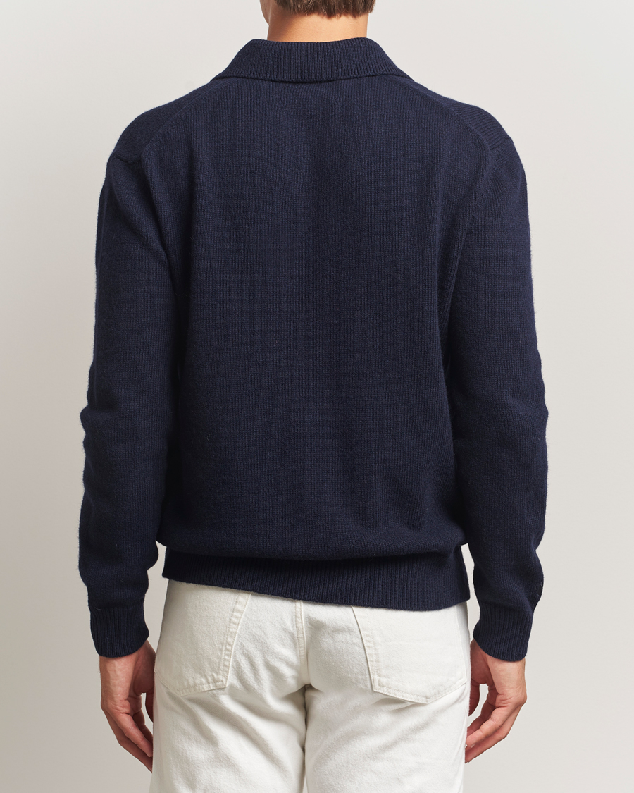 Herr | Tröjor | Baracuta | Argyle Wool Polo Neck Navy