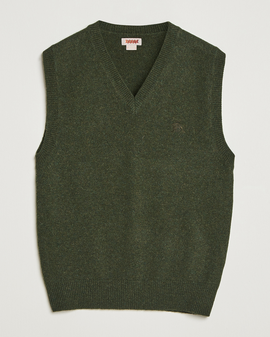 Herr | Tröjor | Baracuta | Shetland Virgin Wool Vest Beech